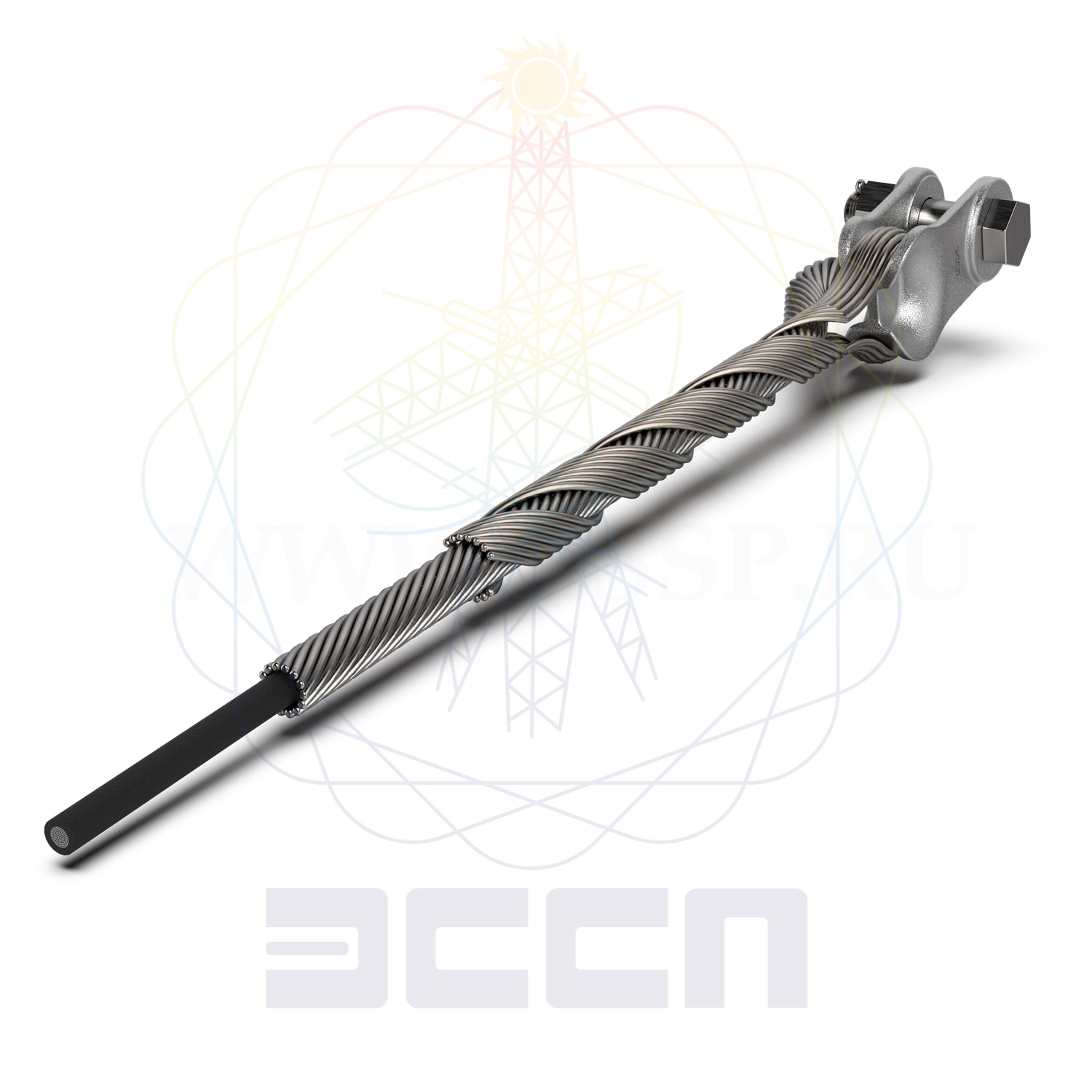 зажим натяжной спиральный нсо-12,6/14,2-11(8). зажим натяжной нсо 13. зажим натяжной нсо 13. зажим натяжной: спиральный нсо-13,7/14,0п-21(55). зажим натяжной нс-9,2п-02с с протектором и коушем к 70.